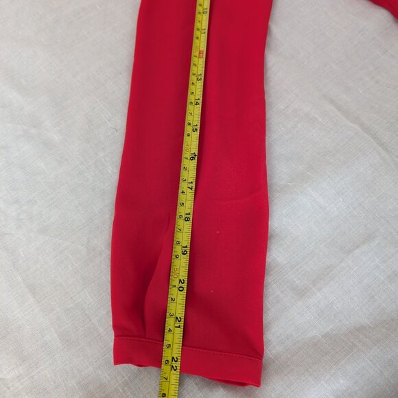 MEXX Red Button Up V-Neck Blouse Women's Size 8 - Picture 7 of 9